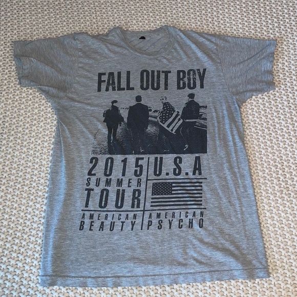 Fall Out Boy Summer Tour T-Shirt – 2015 – Gray – Medium - Picture 7 of 11